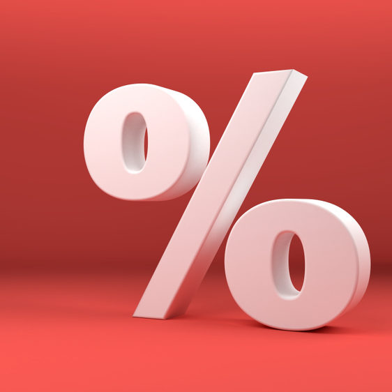 Percentage-icon-3D-white-on-red-background-3d-illustrationSimonBrunS